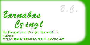 barnabas czingl business card